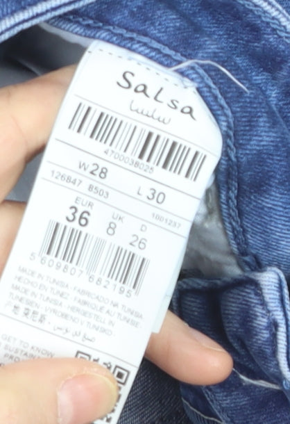 Salsa Women Blue Skinny Mid Rise Stretch Denim Jeans Size 8