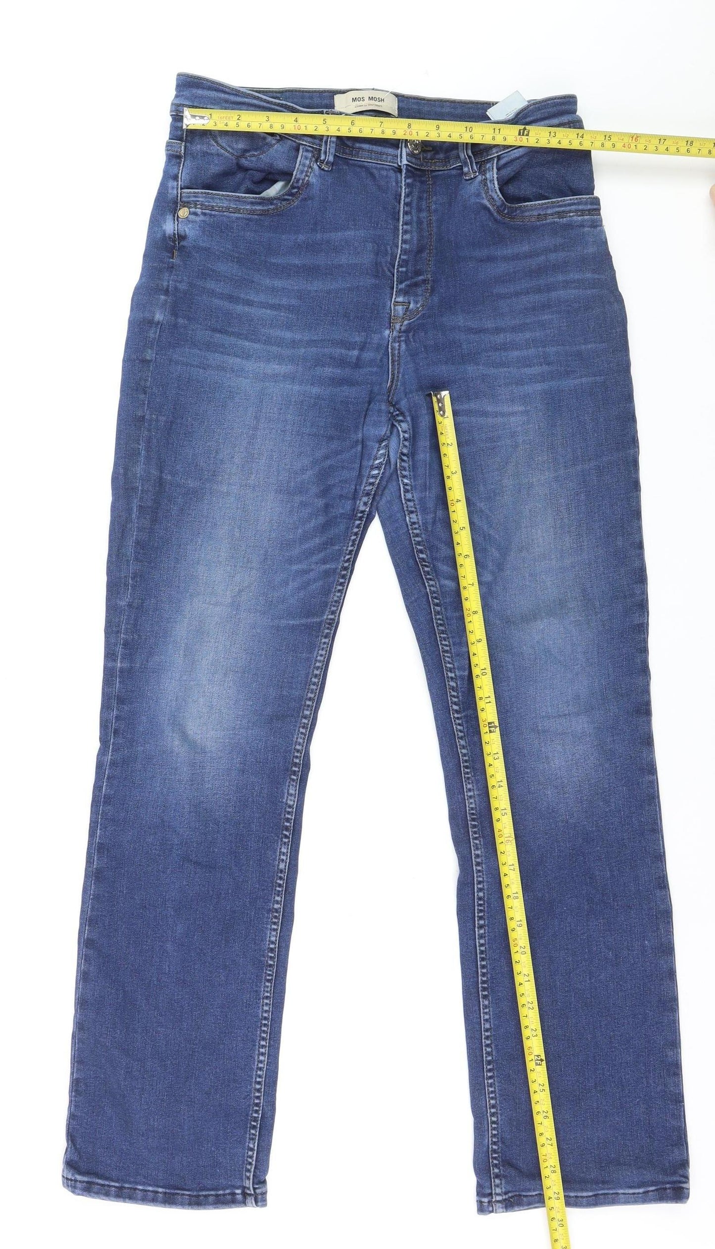 Mos Mosh Women's Blue Size 30 Straight Leg Stretch Denim Jeans