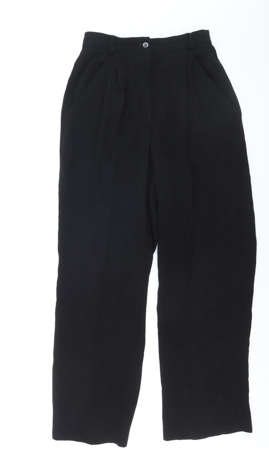 Giorgio Armani Women's Black Wool Wide-Leg Dress Pants Size 14