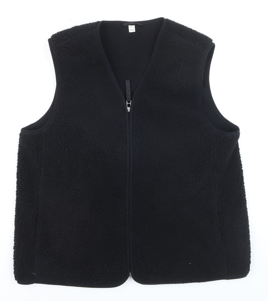 Marks and Spencer Women's Black Fleece Zip Waistcoat Size 14