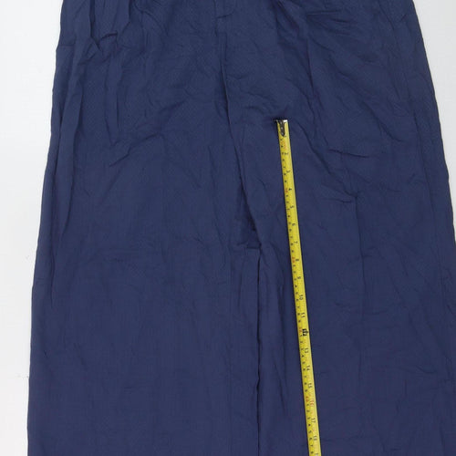 Circus Women's Blue Wide-Leg Viscose Trousers UK 14