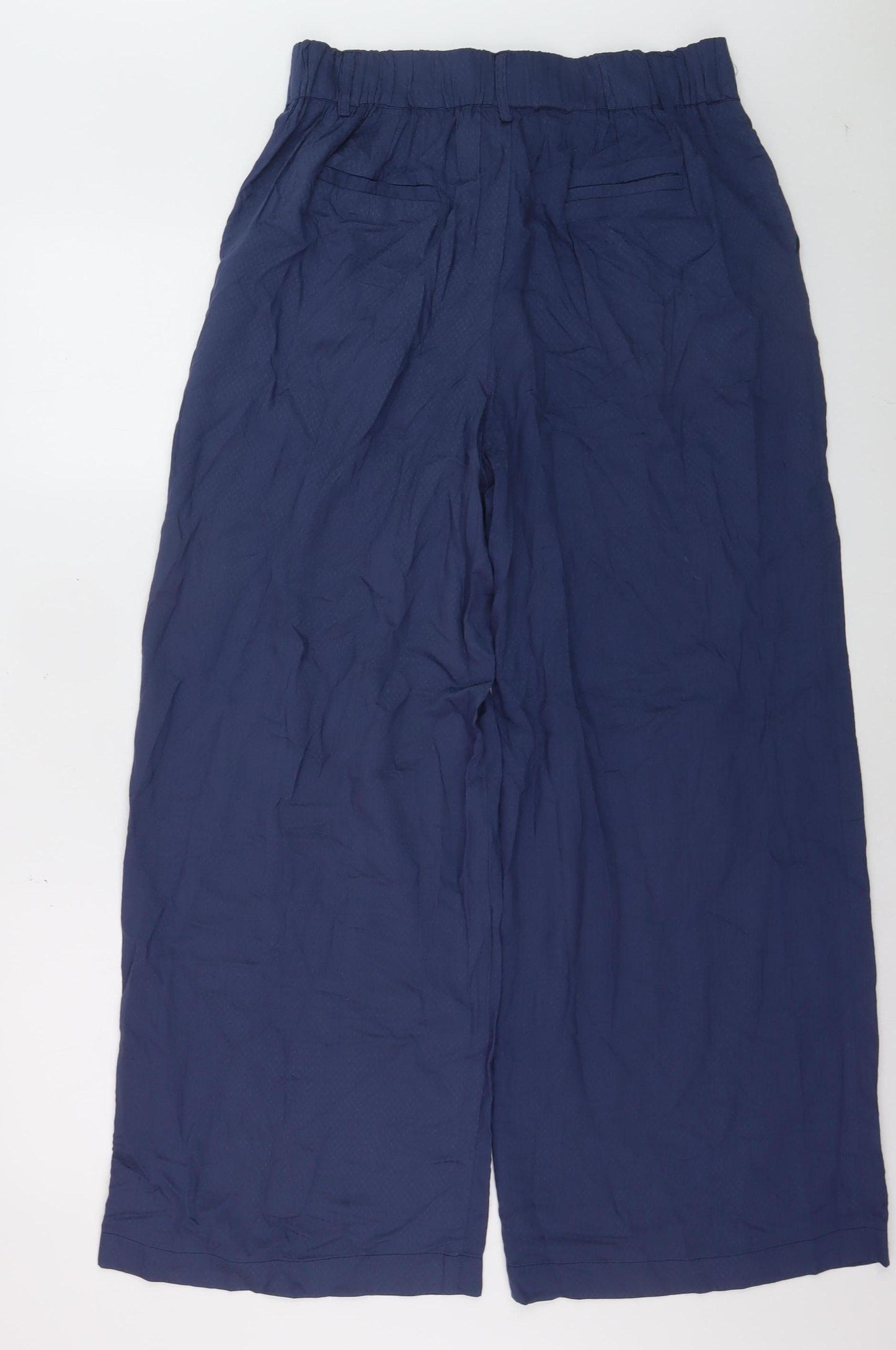 Circus Women's Blue Wide-Leg Viscose Trousers UK 14