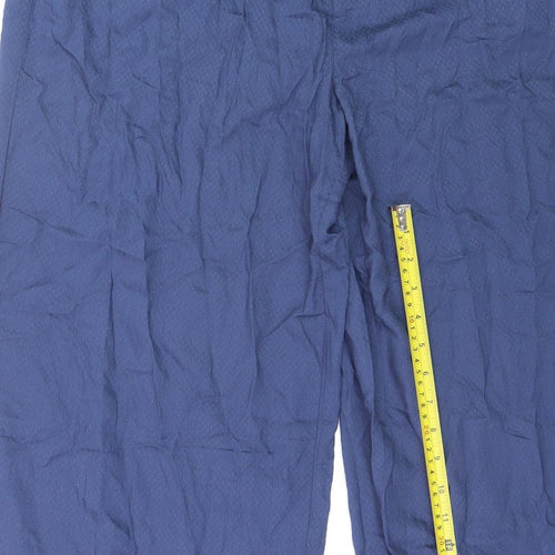 CIRCUS Women's Blue Wide-Leg Cotton Blend Trousers UK 12