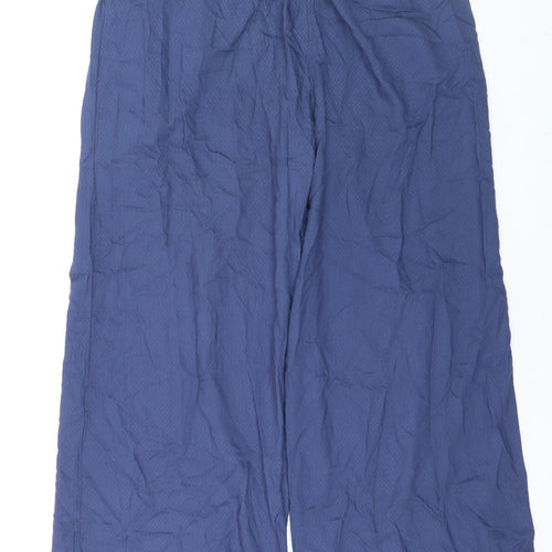CIRCUS Women's Blue Wide-Leg Cotton Blend Trousers UK 12