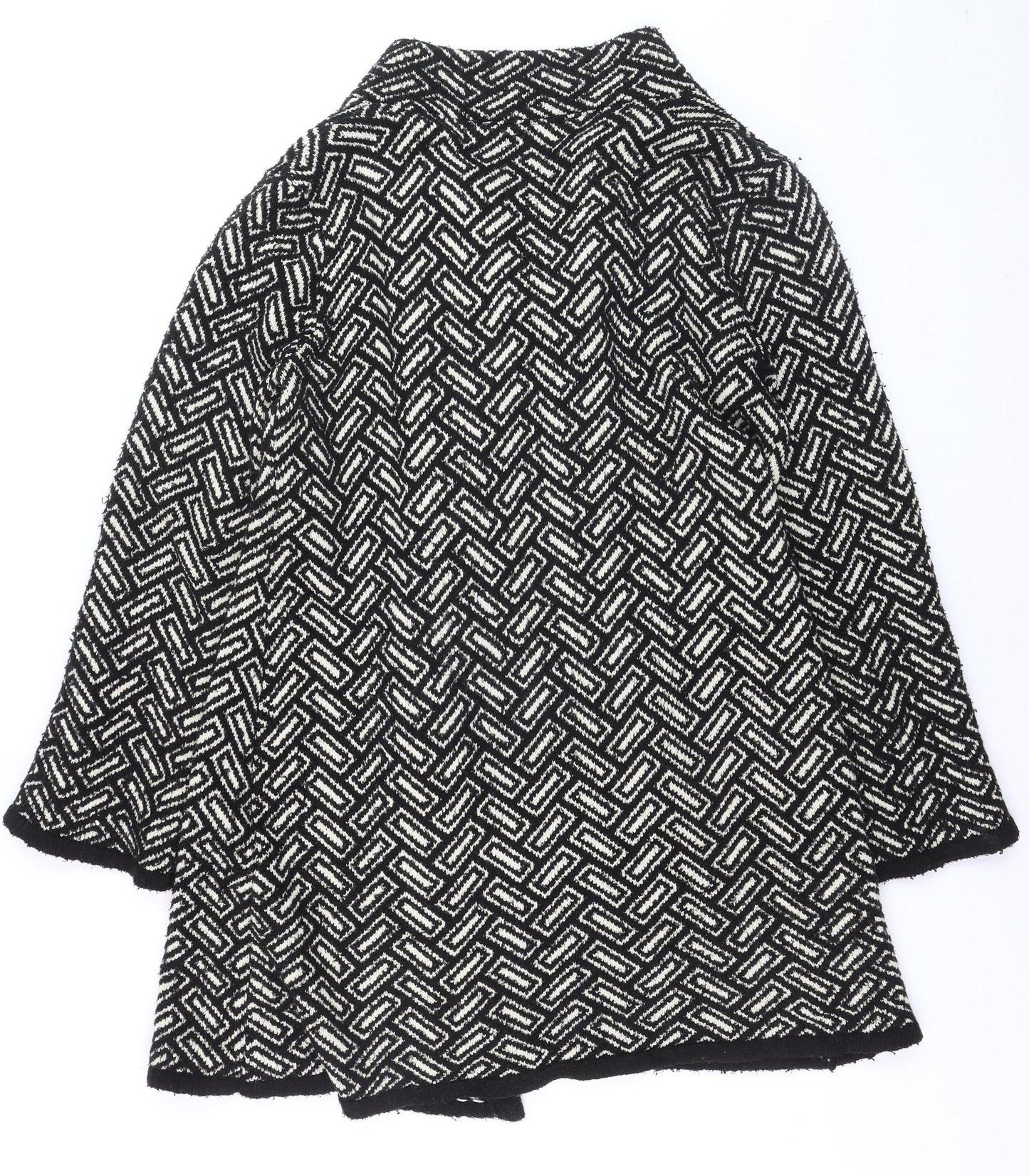 Wallis Women's Black Geometric Knit Cardigan Size 14