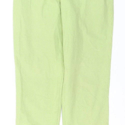 Gardeur Women’s Green Check Slim Chino Trousers Size 12