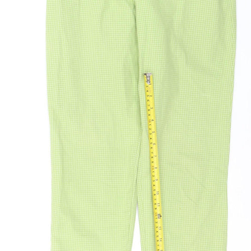 Gardeur Women’s Green Check Slim Chino Trousers Size 12