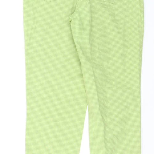 Gardeur Women’s Green Check Slim Chino Trousers Size 12