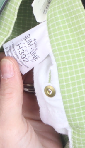 Gardeur Women’s Green Check Slim Chino Trousers Size 12