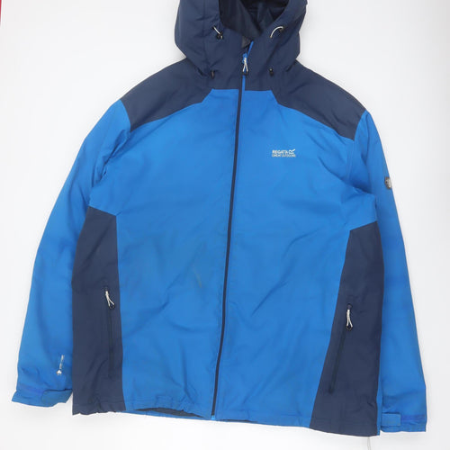 Regatta Men's Blue 2XL Waterproof Hooded Rain Jacket