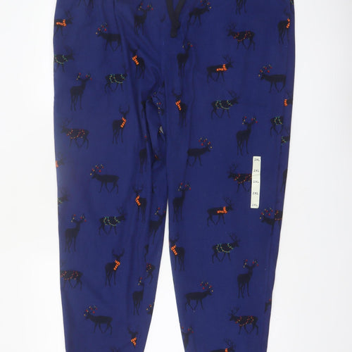 Marks and Spencer Men Blue XXL Christmas Reindeer Lounge Pants
