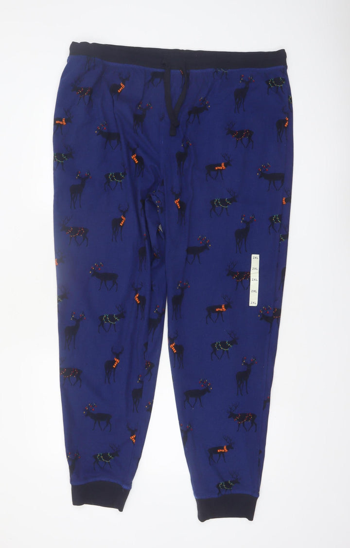 Marks and Spencer Men Blue XXL Christmas Reindeer Lounge Pants