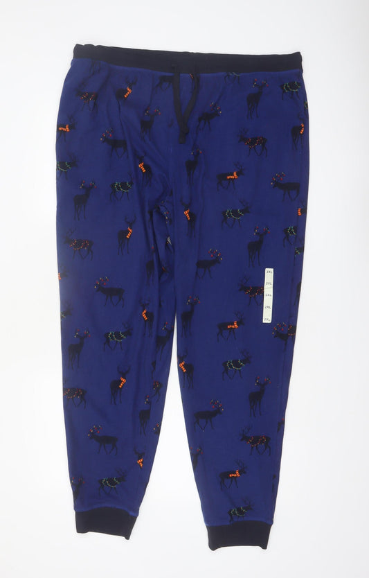 Marks and Spencer Men Blue XXL Christmas Reindeer Lounge Pants