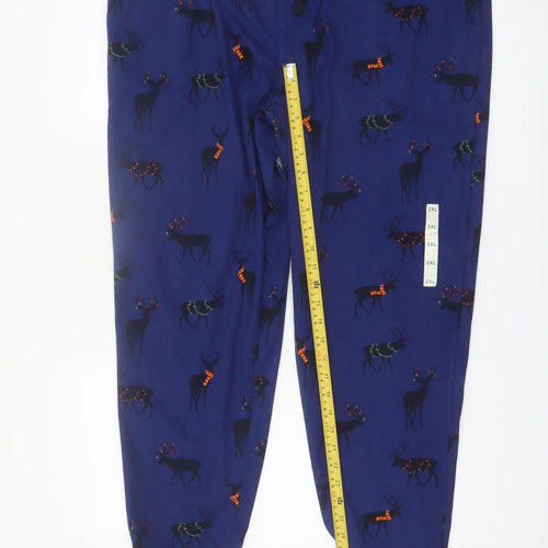 Marks and Spencer Men Blue XXL Christmas Reindeer Lounge Pants