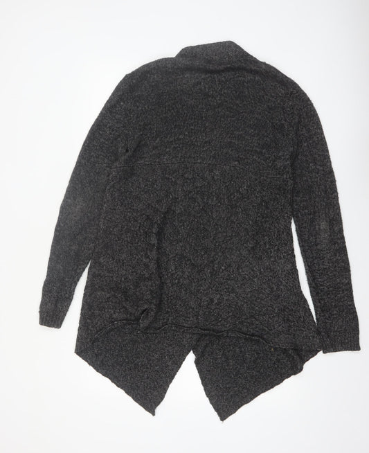 FatFace Womens Grey Size 14 Chunky Knit Open Cardigan