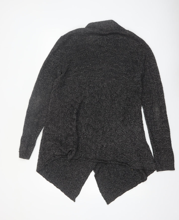 FatFace Womens Grey Size 14 Chunky Knit Open Cardigan