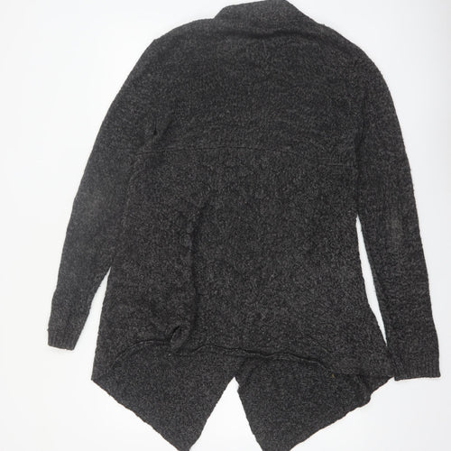 FatFace Womens Grey Size 14 Chunky Knit Open Cardigan