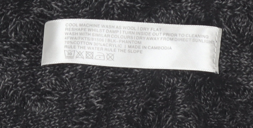 FatFace Womens Grey Size 14 Chunky Knit Open Cardigan