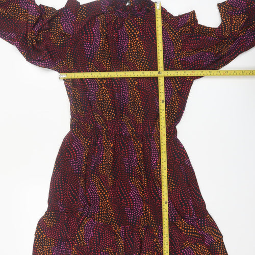 Savida Women Multicoloured Star Ruffle Fit & Flare Dress Size 10