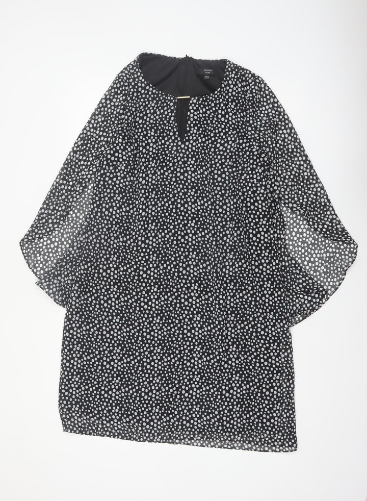 Joanna Hope Women Black Polka Dot Shift Dress Size 12