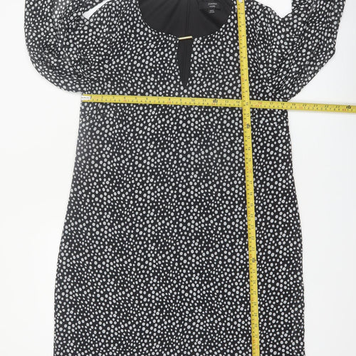 Joanna Hope Women Black Polka Dot Shift Dress Size 12