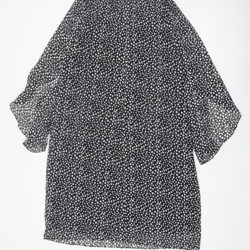 Joanna Hope Women Black Polka Dot Shift Dress Size 12