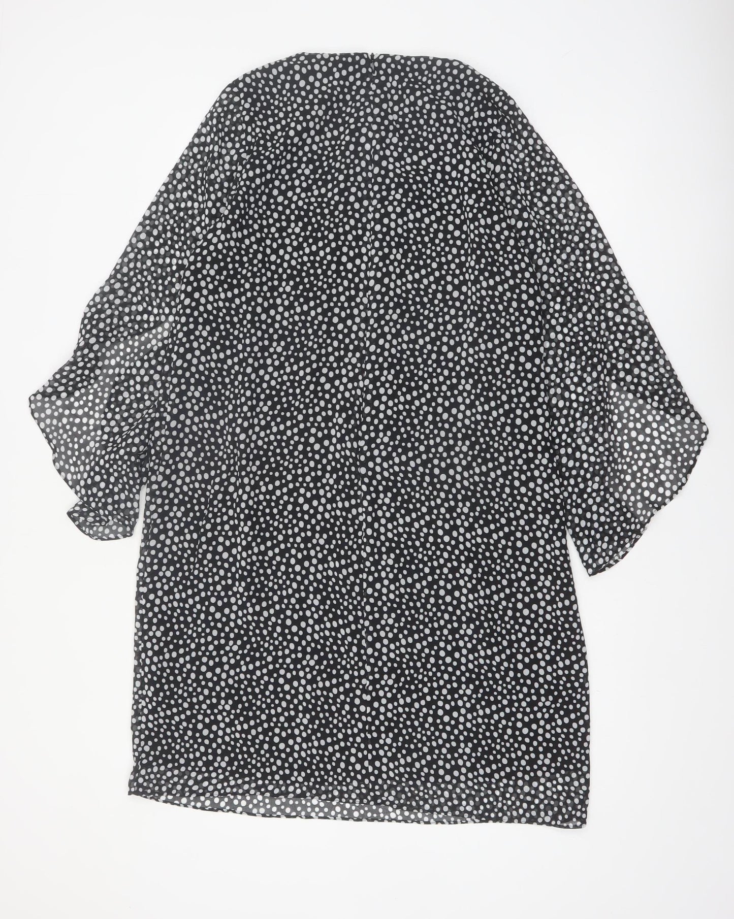 Joanna Hope Women Black Polka Dot Shift Dress Size 12
