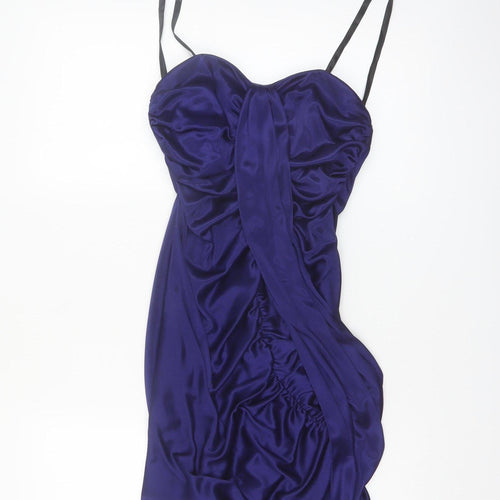 Morgan & Co. Women's Blue Satin Bodycon Party Dress Size S