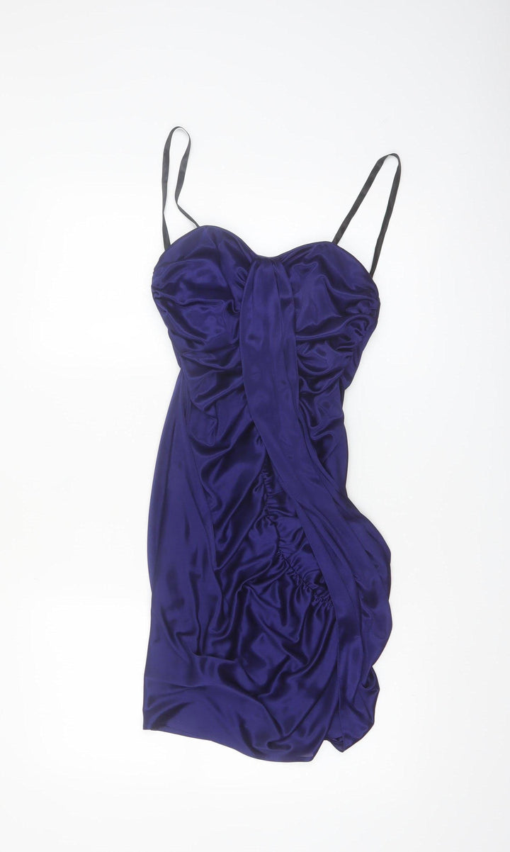 Morgan & Co. Women's Blue Satin Bodycon Party Dress Size S