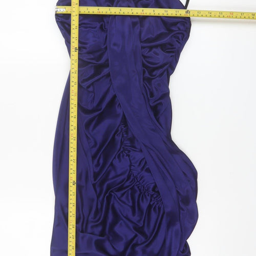 Morgan & Co. Women's Blue Satin Bodycon Party Dress Size S