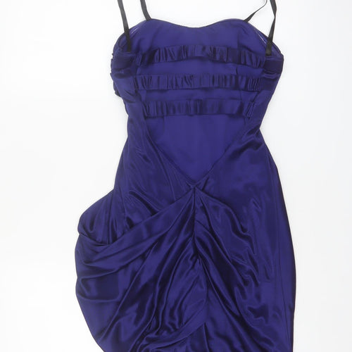 Morgan & Co. Women's Blue Satin Bodycon Party Dress Size S