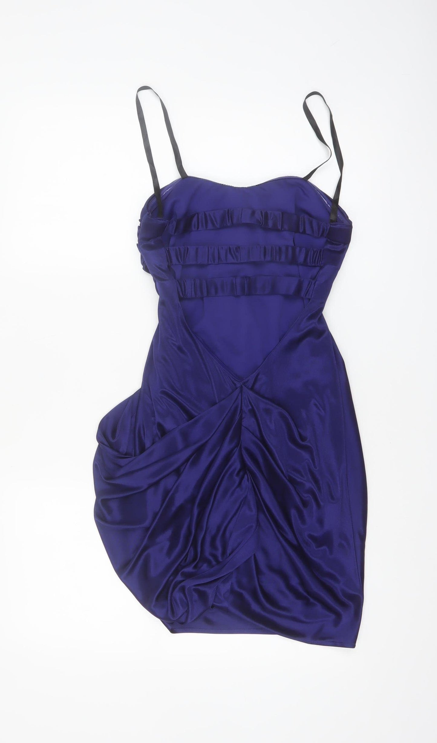 Morgan & Co. Women's Blue Satin Bodycon Party Dress Size S
