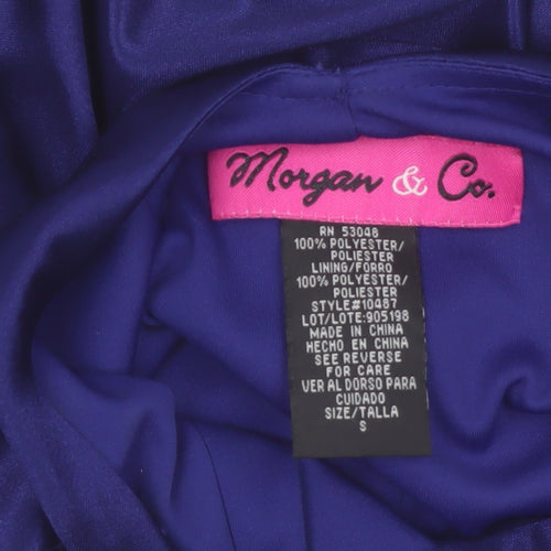 Morgan & Co. Women's Blue Satin Bodycon Party Dress Size S