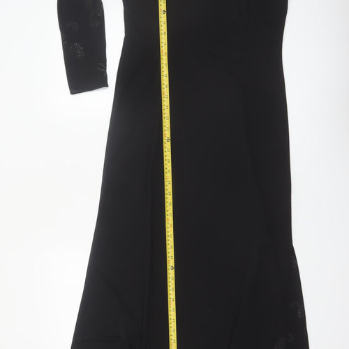 Régine Women’s Black Size 12 One Shoulder Long Evening Dress