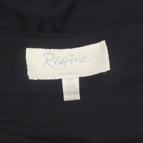 Régine Women’s Black Size 12 One Shoulder Long Evening Dress