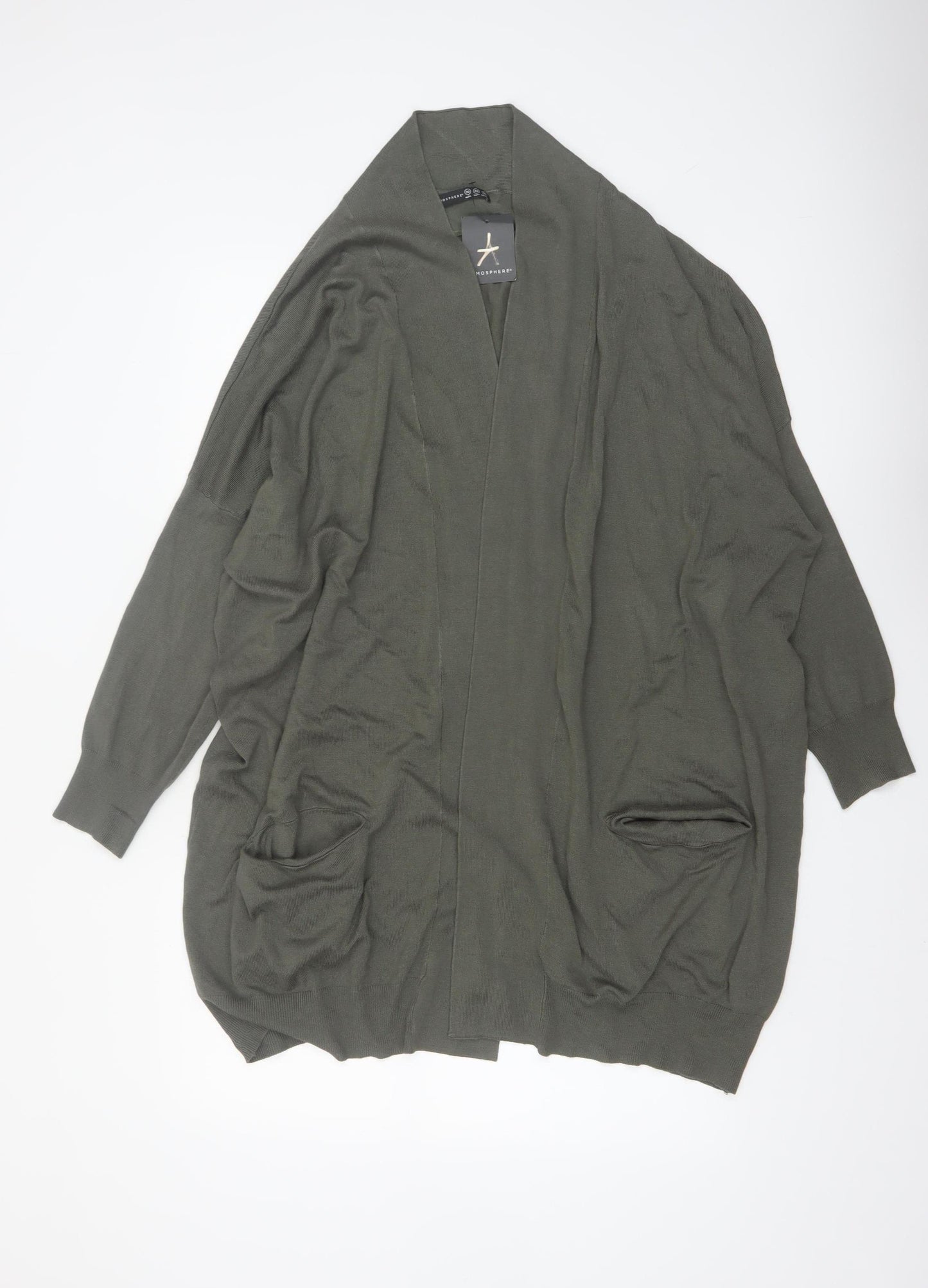 Atmosphere Women's Green Size 20 Long Sleeve Open Front Cardigan