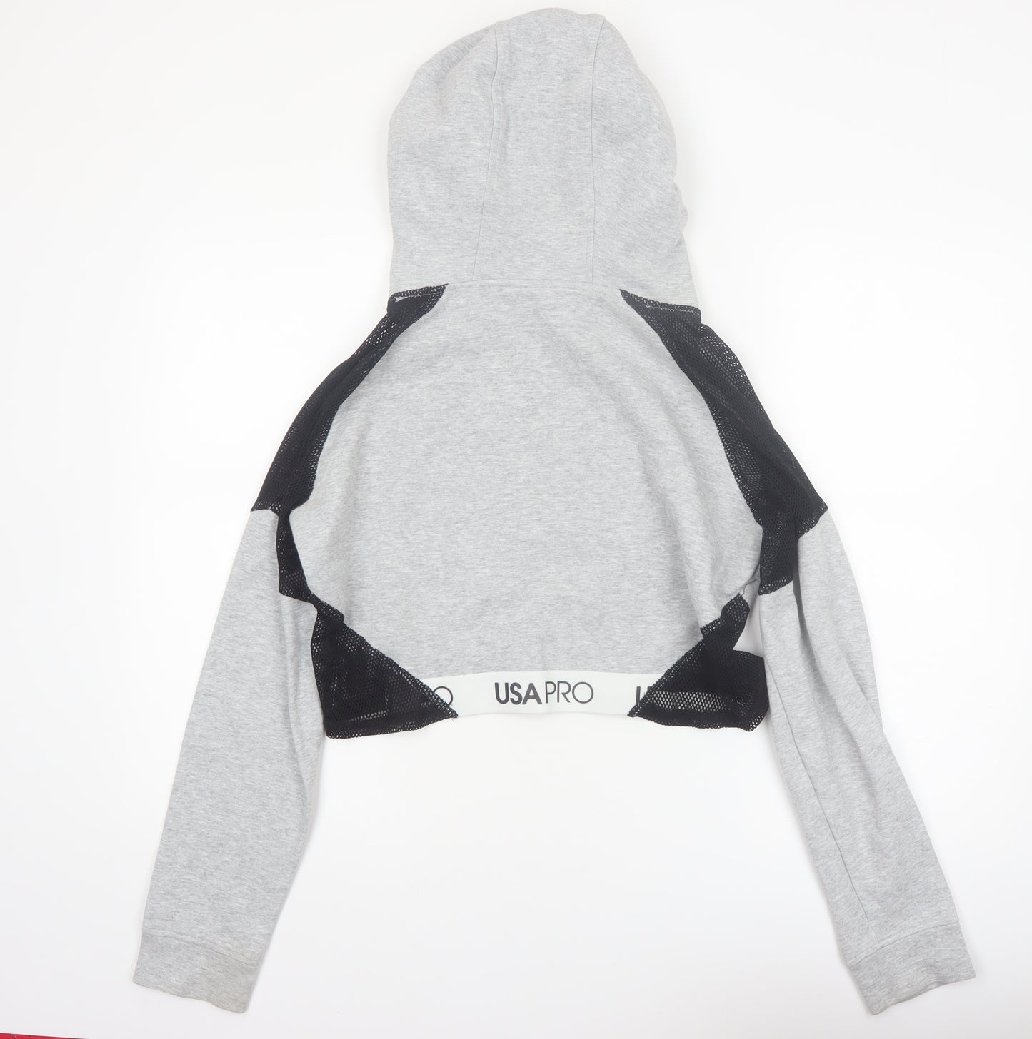 USA Pro Womens Grey Crop Hoodie Size 10 Hooded Sportswear