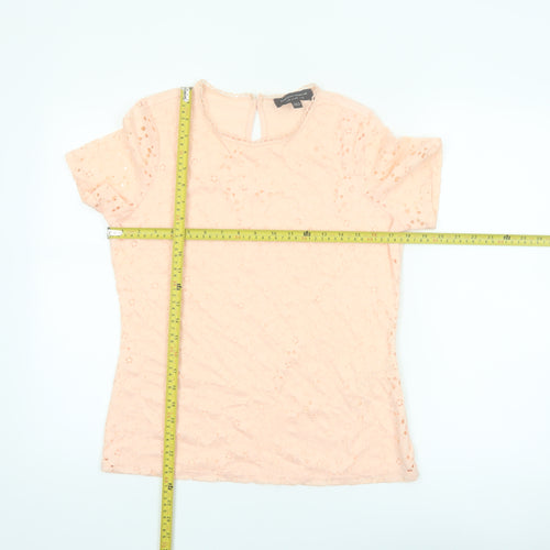 Dorothy Perkins Womens Beige Lace Short Sleeve Blouse UK 12