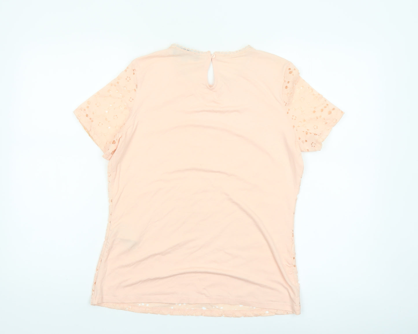 Dorothy Perkins Womens Beige Lace Short Sleeve Blouse UK 12