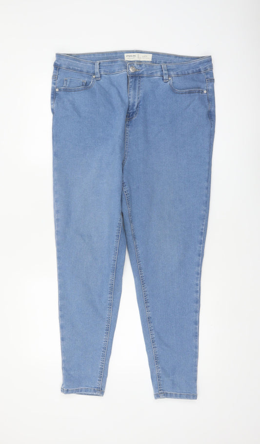 Simply Be Women’s Blue Size 18 High Waist Skinny Jeans