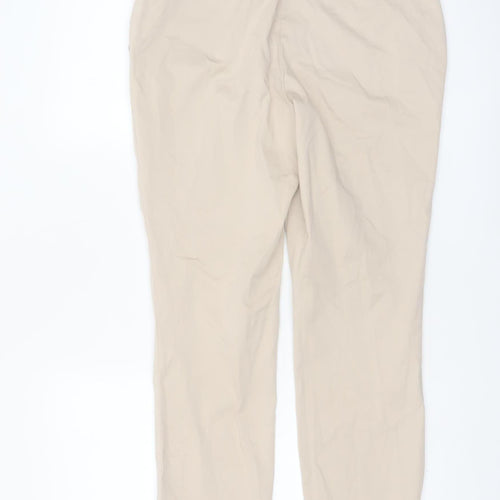 Dunnes Women Beige Chino Trousers Size 10 Regular Fit Cotton Stretch