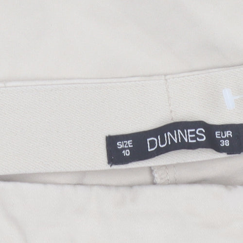Dunnes Women Beige Chino Trousers Size 10 Regular Fit Cotton Stretch