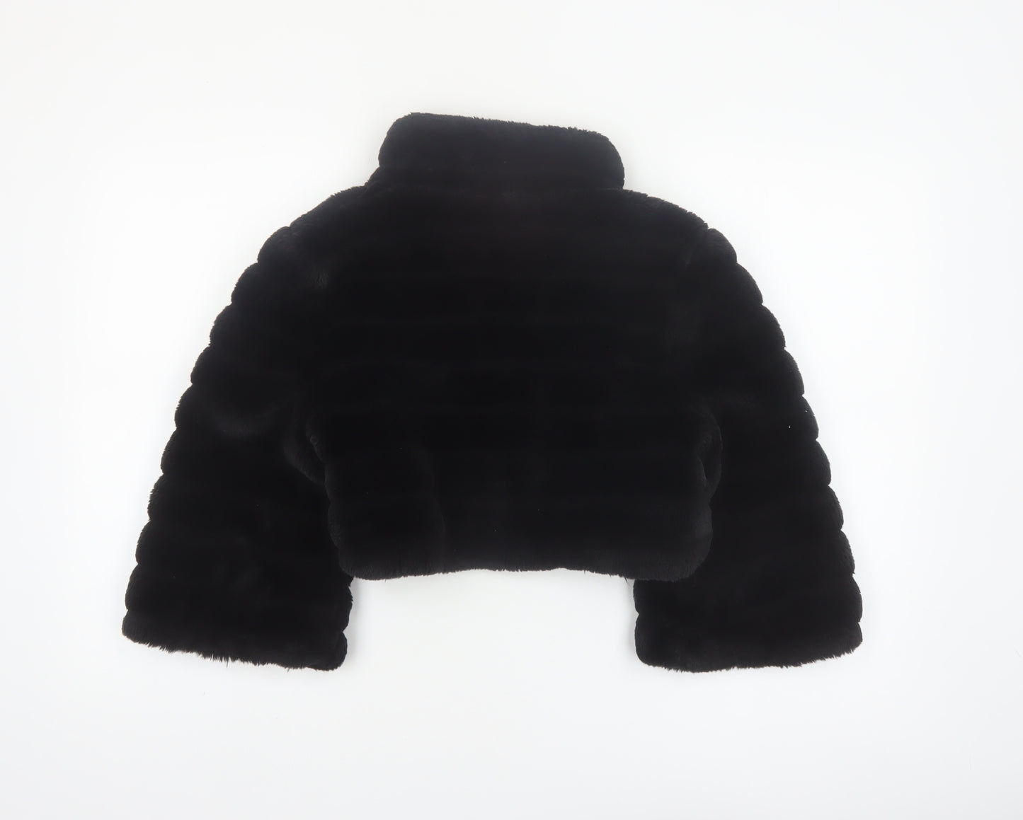 Début Women's Black Faux Fur Cropped Jacket Size 10 Formal Evening Wear
