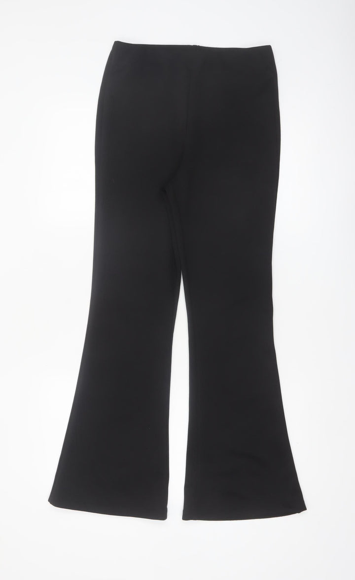 New Look Women Black Flared Stretch Trousers UK 10