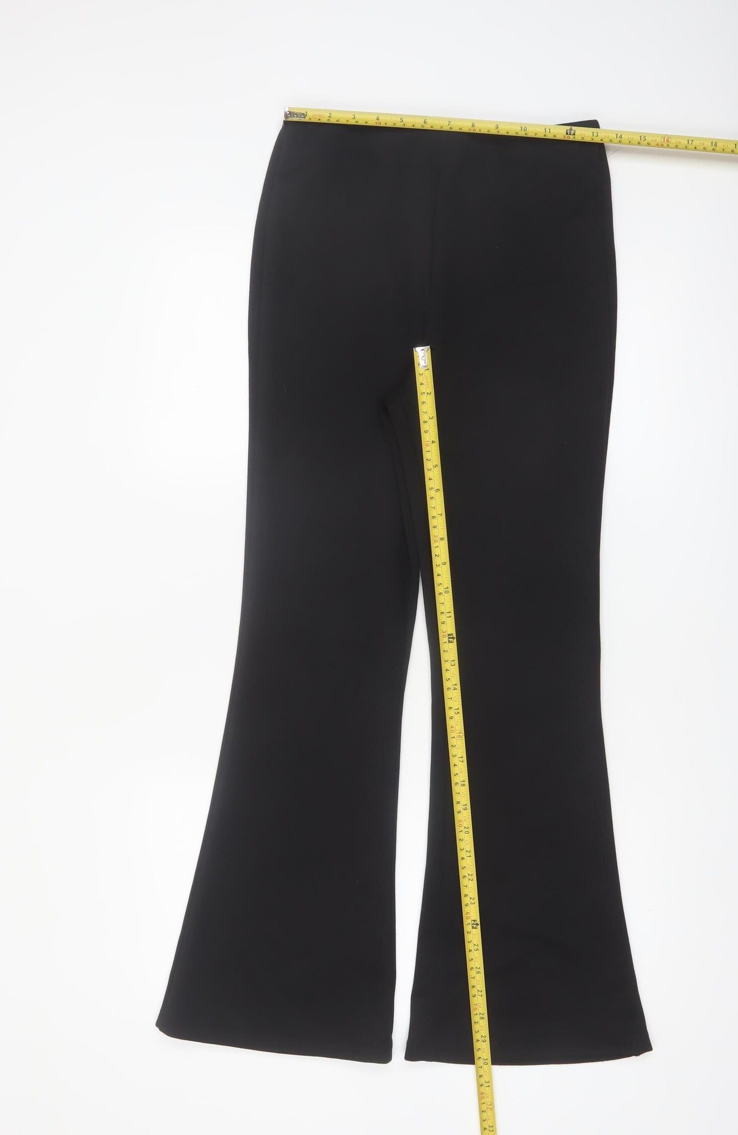 New Look Women Black Flared Stretch Trousers UK 10