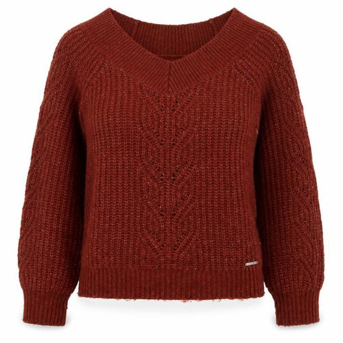 Abercrombie & Fitch Women’s Brown V-Neck Chunky Knit Jumper Size S