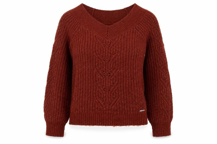 Abercrombie & Fitch Women’s Brown V-Neck Chunky Knit Jumper Size S