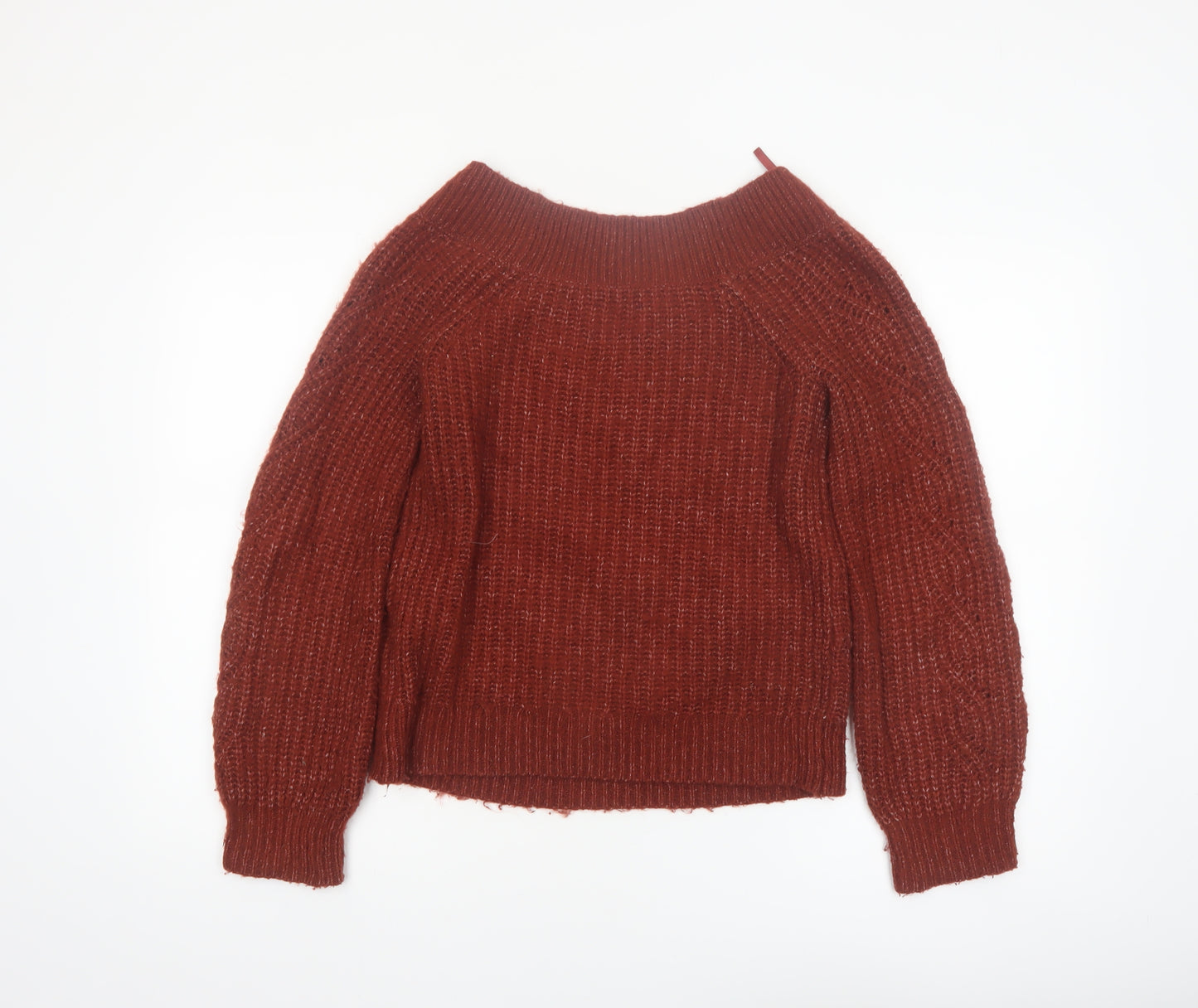 Abercrombie & Fitch Women’s Brown V-Neck Chunky Knit Jumper Size S