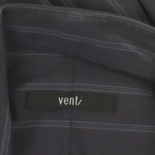 Venti Men's Black Striped Long Sleeve Cotton Button-Up Shirt Size 43