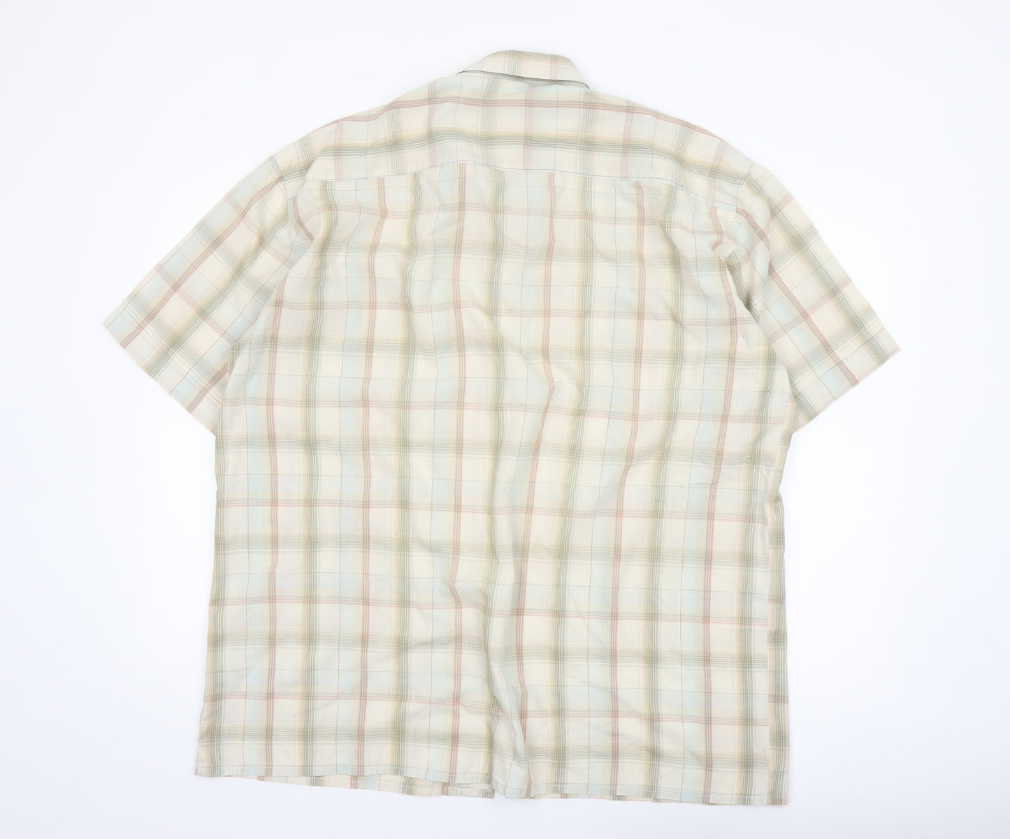 Champion Men’s Beige Plaid Short Sleeve Button-Up Shirt XL